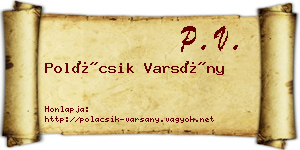 Polácsik Varsány névjegykártya